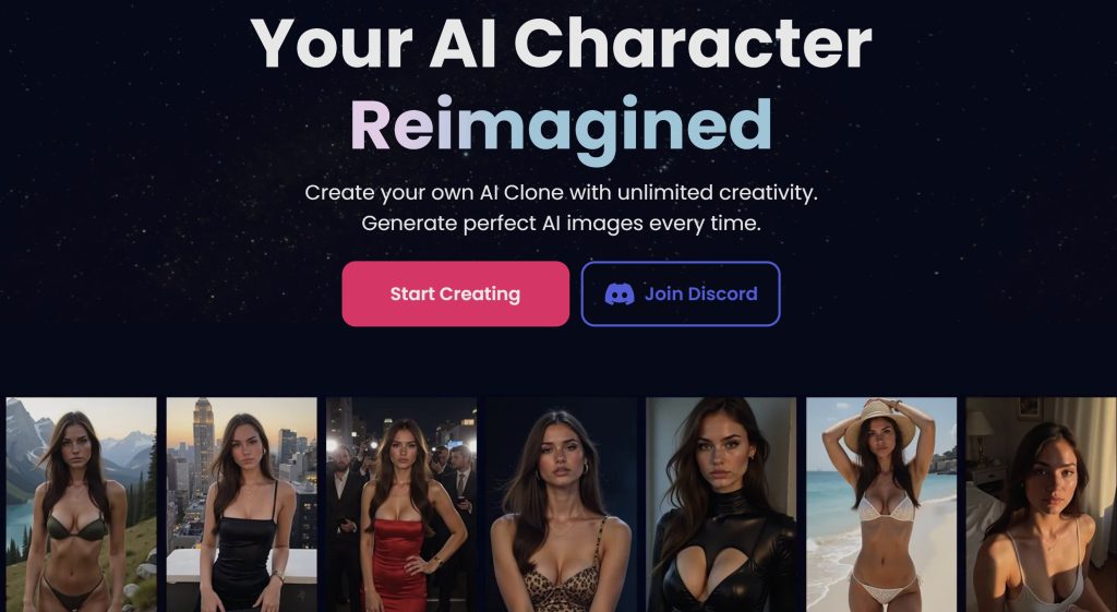 DeepMode homepage - 'Your AI Character Reimagined'