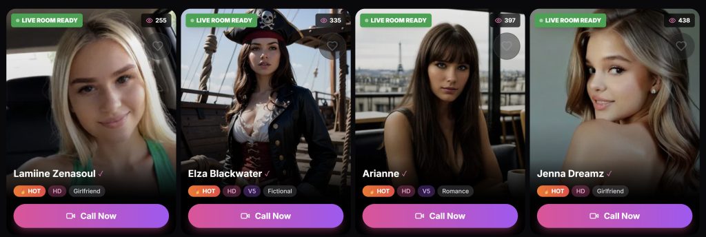 AI Allure featured companions live video chat now