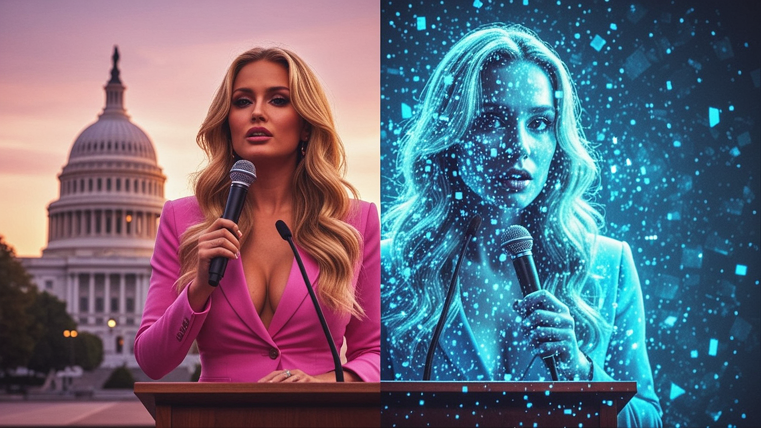Paris Hilton deepfake porn hyprocrisy illustration